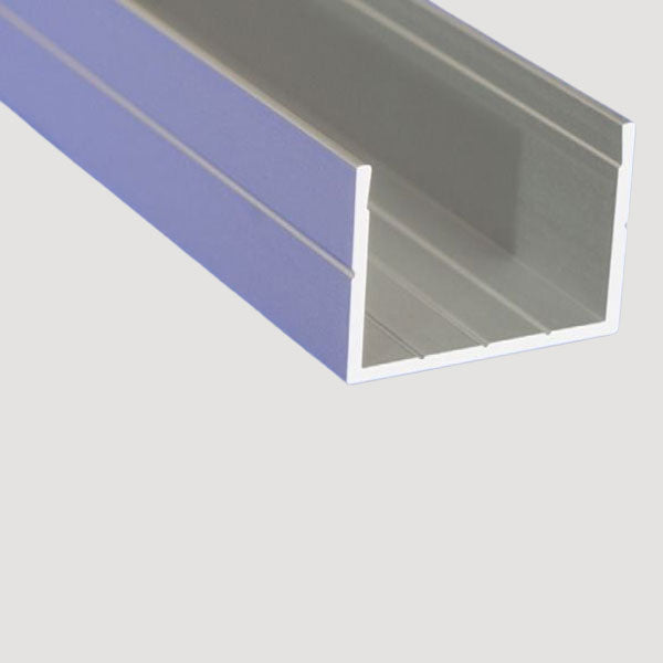 1 meter anodized aluminum C-shaped channel section with grooves
