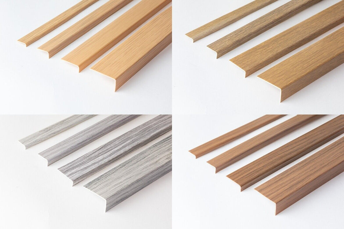 Wood Effect PVC 90° Angle Corner Trim – 1 Meter, Unequal Sides