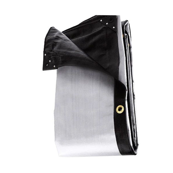 270gsm Black/Silver Heavy Weight Tarpaulin - Durable and Weather Resistant