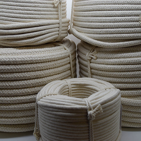 8mm Natural White Braided Cotton Rope