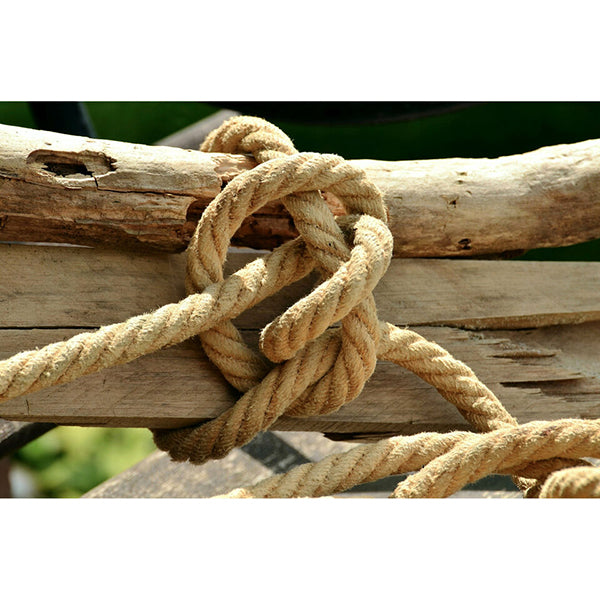 50m Strong Natural Jute Hessian Rope - Twisted & Braided Sash Cord