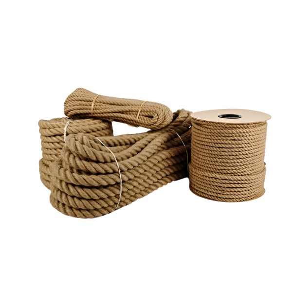 50m long twisted and braided natural jute rope