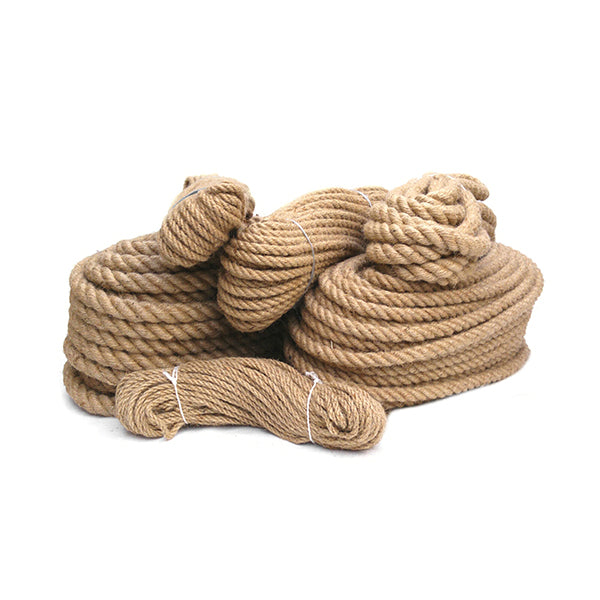 12mm thick twisted and braided natural jute rope