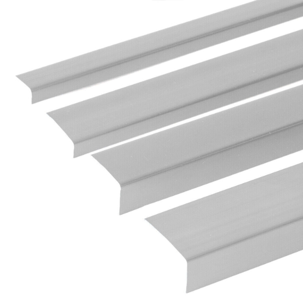 1 Meter Light Grey Plastic Pvc Corner Trim With an Unequal 90-degree Angle