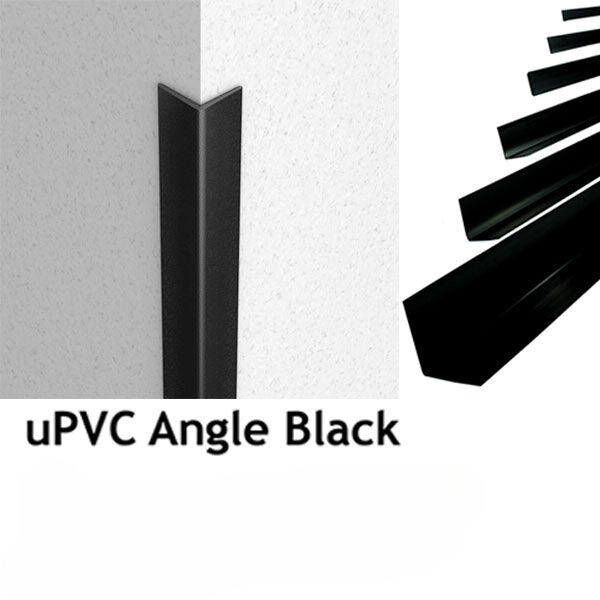 Black PVC 90° Angle Corner Trim – Durable Plastic Wall Protector
