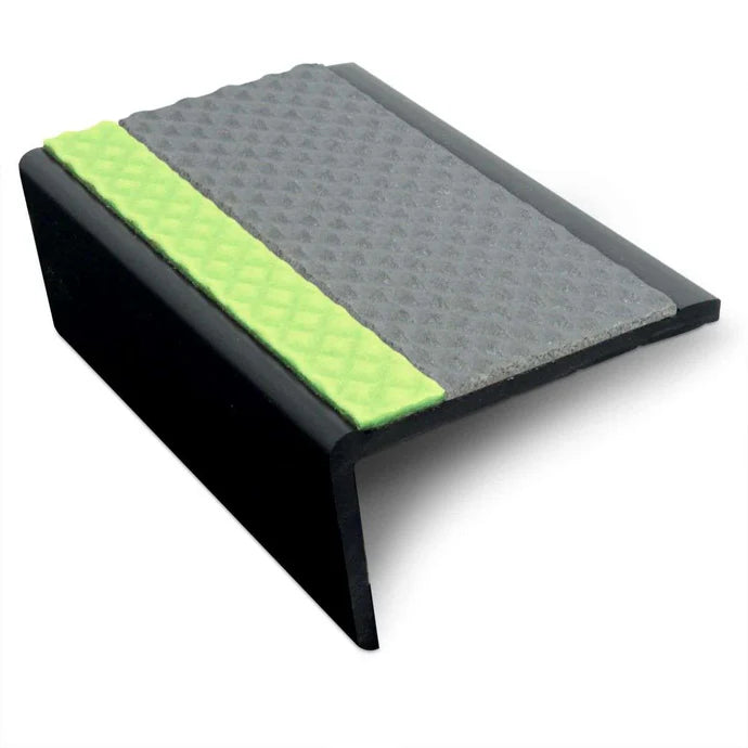 Aluminator Heavy Duty Stair Nosing - 62.5mm x 35mm Commercial Non Slip Profile with Tredsafe PVC Insert