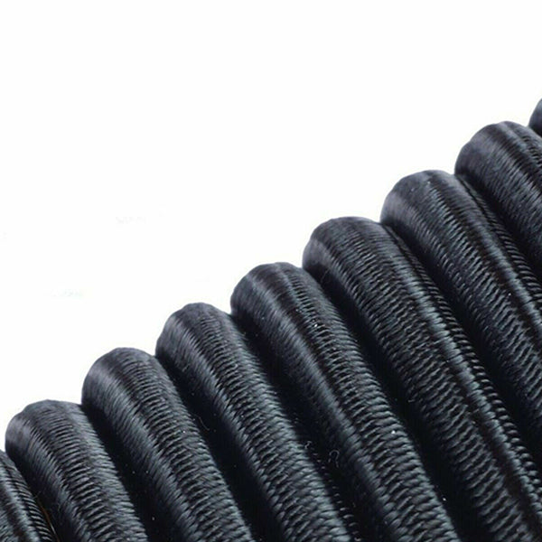 4mm Durable Black Elastic Bungee Cord - Shock Resistant Tie Down Rope