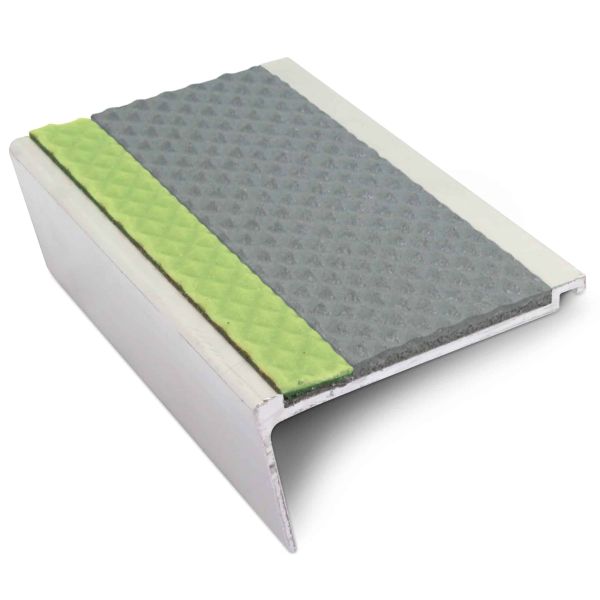 Step Edge Protection Solution - 63mm x 32mm Commercial Stair Nosing with Tredsafe PVC Insert
