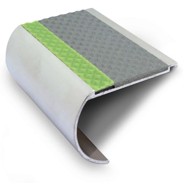 Tredsafe Stair Nosing - 71mm x 55mm Commercial Non Slip Step Edge with PVC Insert
