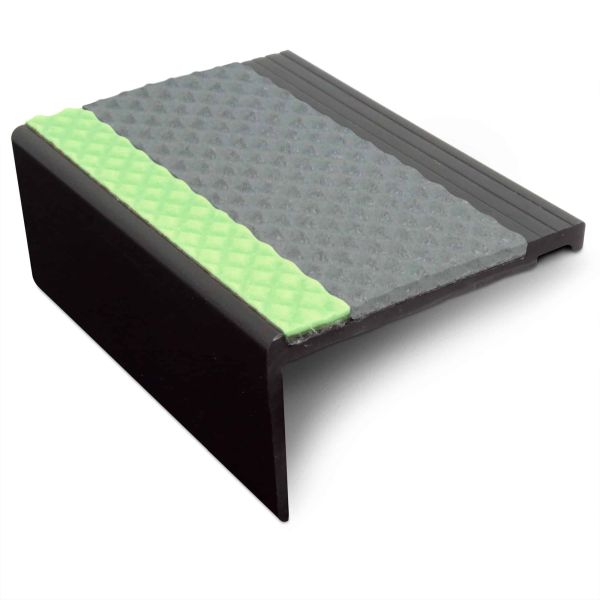 Robust Aluminator Commercial Stair Nosing - 67.5mm x 39mm Non Slip Trim with Tredsafe PVC Insert