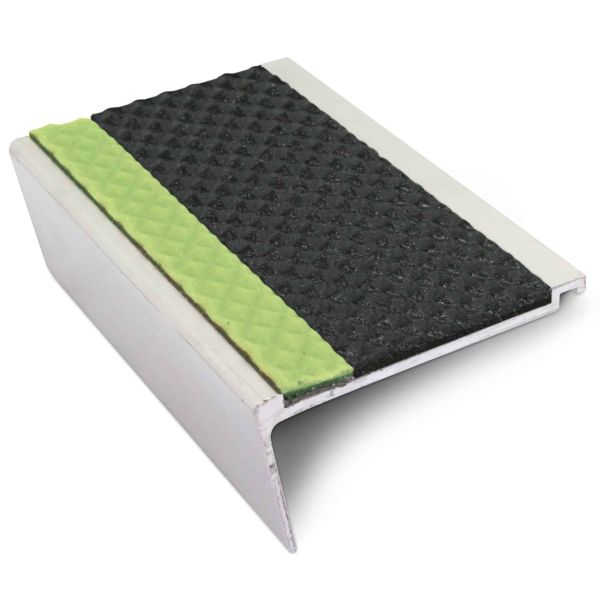 Step Edge Protection Solution - 63mm x 32mm Commercial Stair Nosing with Tredsafe PVC Insert
