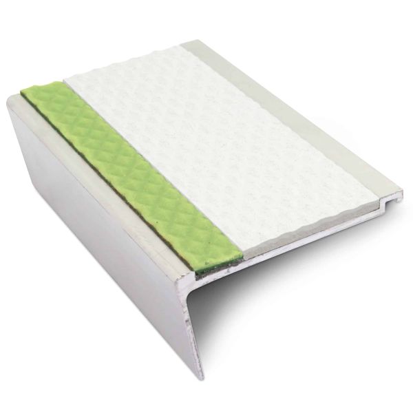Step Edge Protection Solution - 63mm x 32mm Commercial Stair Nosing with Tredsafe PVC Insert