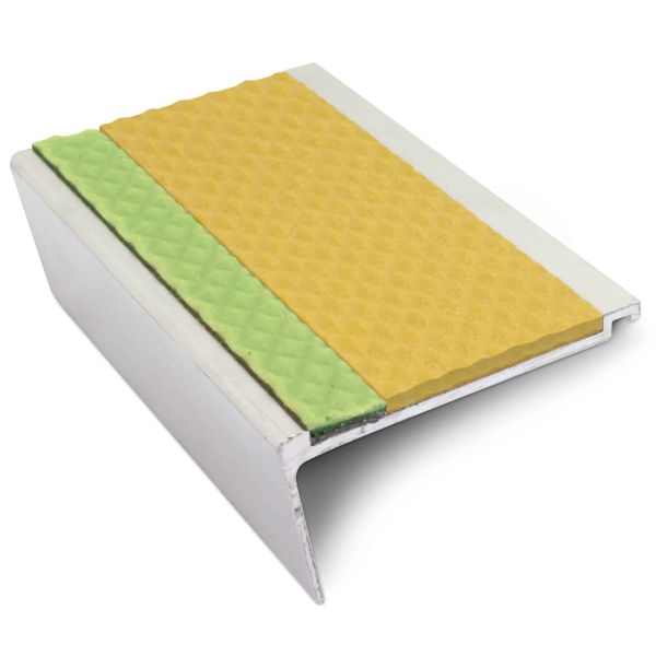 Step Edge Protection Solution - 63mm x 32mm Commercial Stair Nosing with Tredsafe PVC Insert