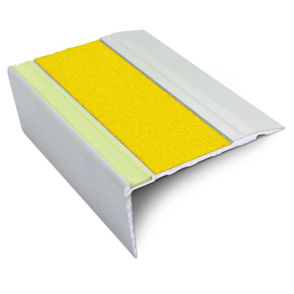 Durable Stair Nosing - 68mm x 33mm Commercial Non Slip Step Edge with Silicone Carbide Insert