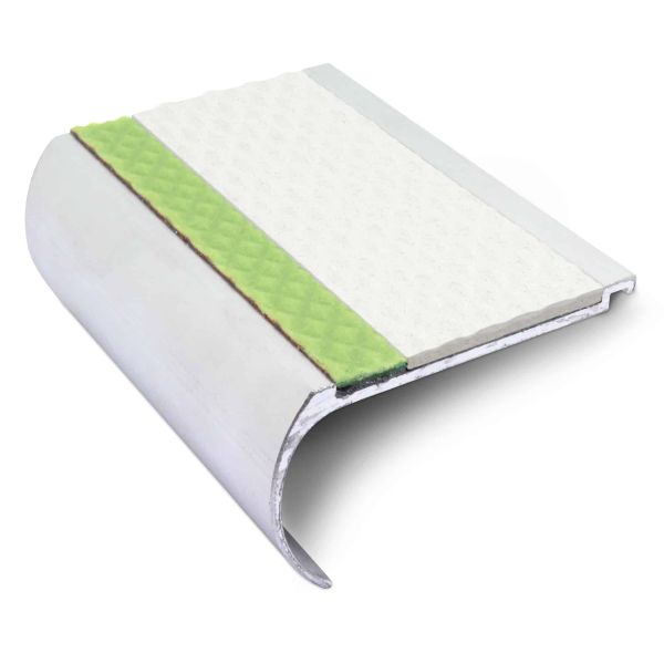 Commercial Stair Nosing - 70mm x 40mm Step Edge Protector with Tredsafe PVC Insert