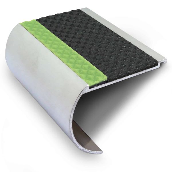 Tredsafe Stair Nosing - 71mm x 55mm Commercial Non Slip Step Edge with PVC Insert