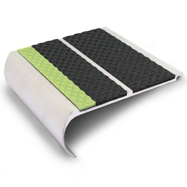 Tredsafe Bullnose Stair Nosing - 91mm x 35mm Commercial Non Slip Step Edge with PVC Insert
