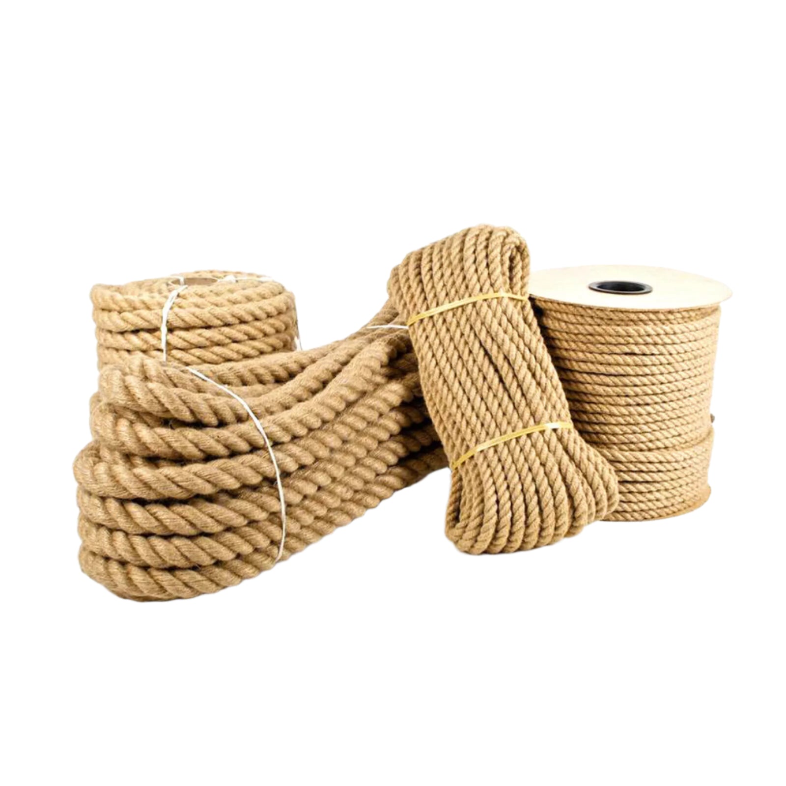 5m long twisted and braided natural jute hessian rope