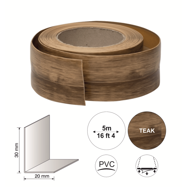 5m PVC Flexible Self Adhesive Skirting Board – Perfect for Home & Office Use