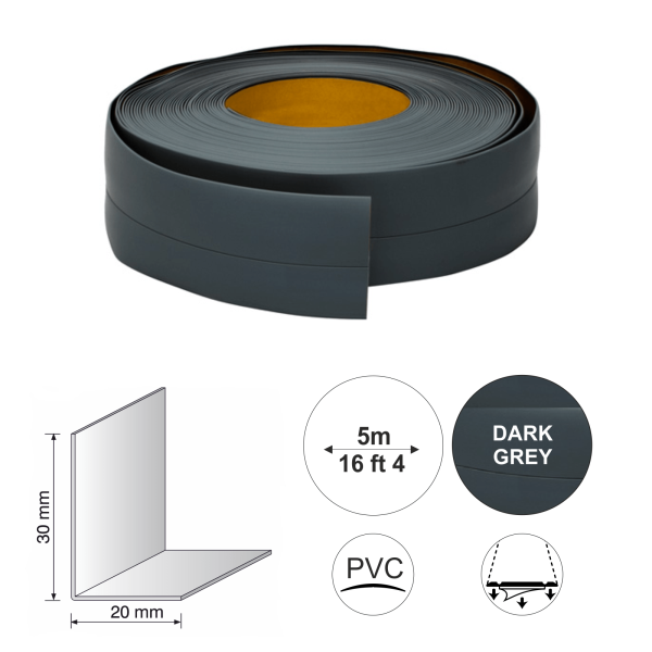 5m PVC Flexible Self Adhesive Skirting Board – Perfect for Home & Office Use