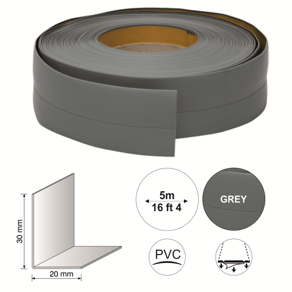 5m PVC Flexible Self Adhesive Skirting Board – Perfect for Home & Office Use