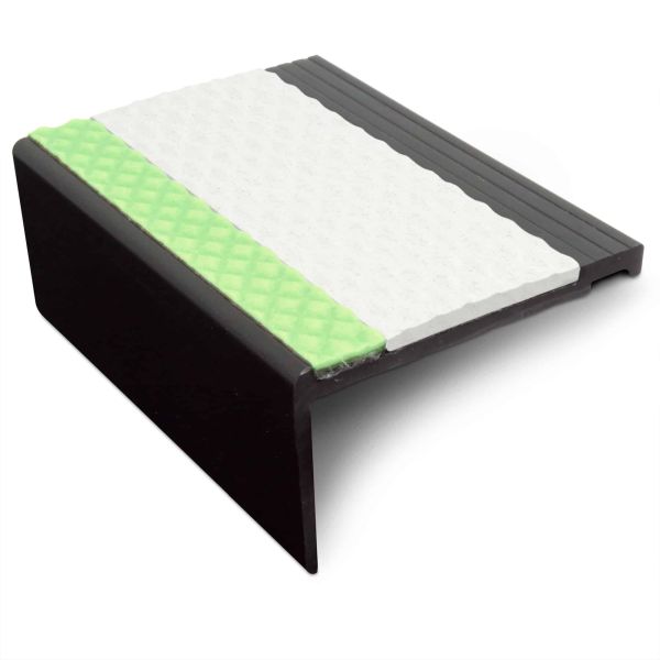Robust Aluminator Commercial Stair Nosing - 67.5mm x 39mm Non Slip Trim with Tredsafe PVC Insert