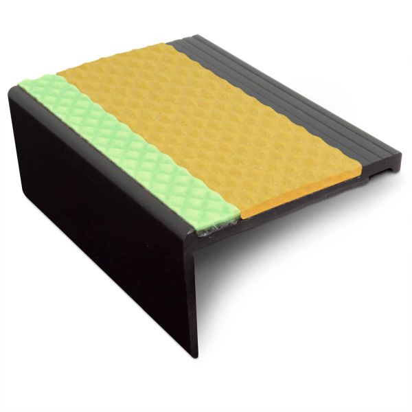 Robust Aluminator Commercial Stair Nosing - 67.5mm x 39mm Non Slip Trim with Tredsafe PVC Insert